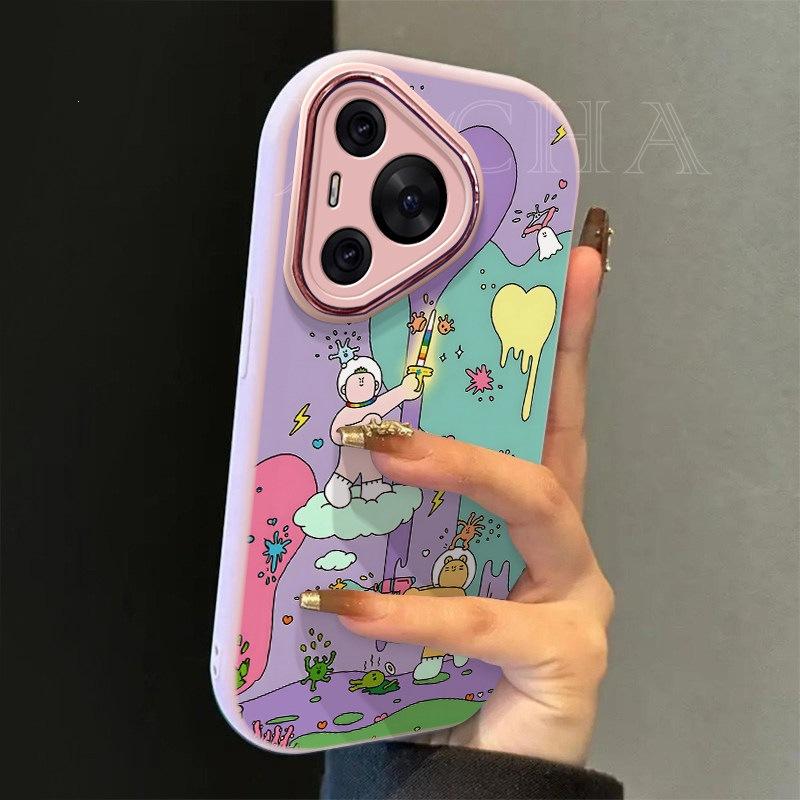 Applicable to Huawei pura80pro + mobile phone case all-inclusive design sense pure70 new graffiti anti-drug war
