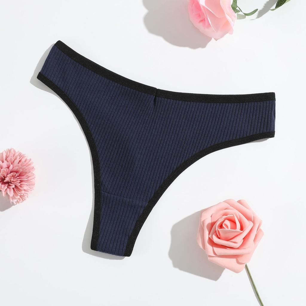 Ladies Spring and Summer New Cotton Hip Lifting Belly Thread Breathable Low Waist Thong Underwear