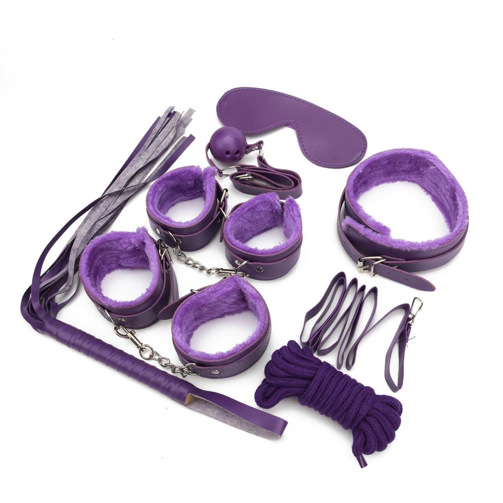 Luxury Belt Portable 7-Piece Genuine Leather Erotic Sex Toy Japanese Fetish Set Sexy Slave Belt Equipment