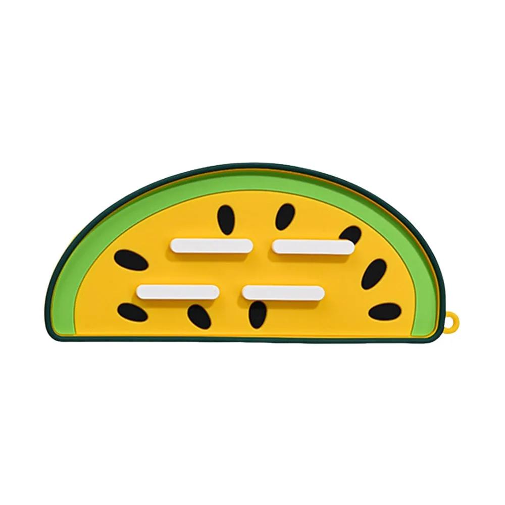 Soft Silicone Pot Lid Drain Mat Non-slip Multifunctional Board Holder Heat Insulation Watermelon Shape Placemats