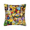 S-Simpsons Characters Group Portrait Pillow Cover Custom Cushion Cover Retro Trendy Pillow Case For Living Room Chair
