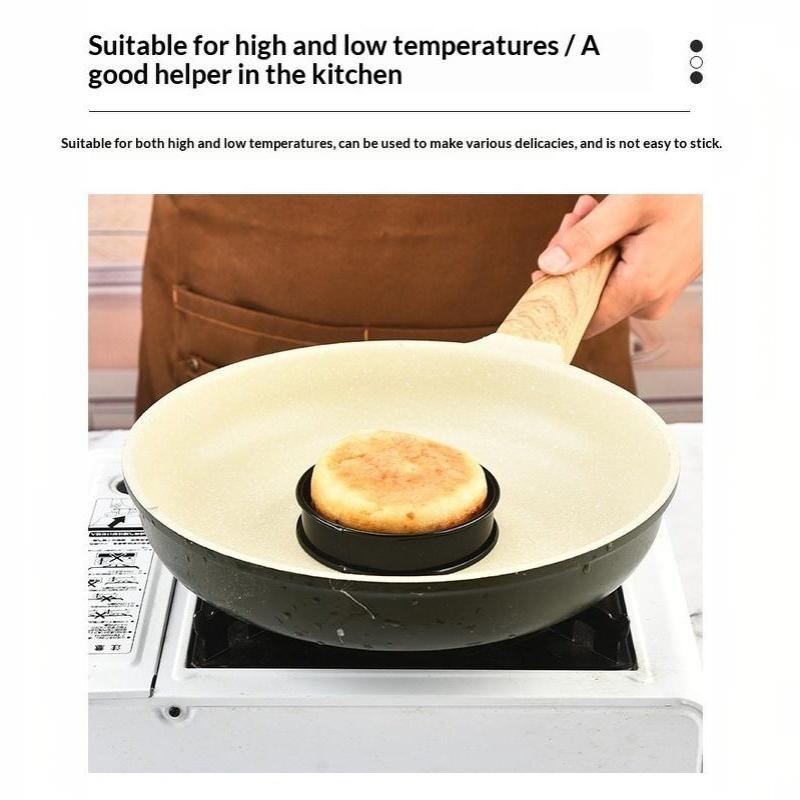 1/2/5 stk Tærte Crumpet Muffinsring Sæt Fødevaregodkendt Rustfrit Stål Dobbelt-Rullet Non-stick Sort Til Pandekage Bagværk Omelet Hjem B