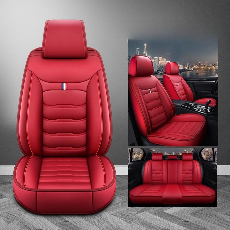 5-Seat Standard Car Seat Cover Set, Premium Faux Leather Seat Protector, New Fashion Car Interior Additions, Universal for All Seasons