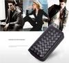 Men's Knitted Leather Car Key Pouch - Large Capacity Zipper Key Holder with Portable Keychain