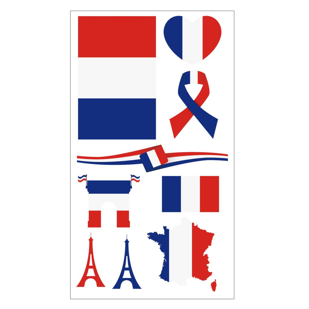 Flag Design Temporary Tattoos Sheet with Multiple Shapes for Festivals Sports Events and Parties Temporary Tattoos