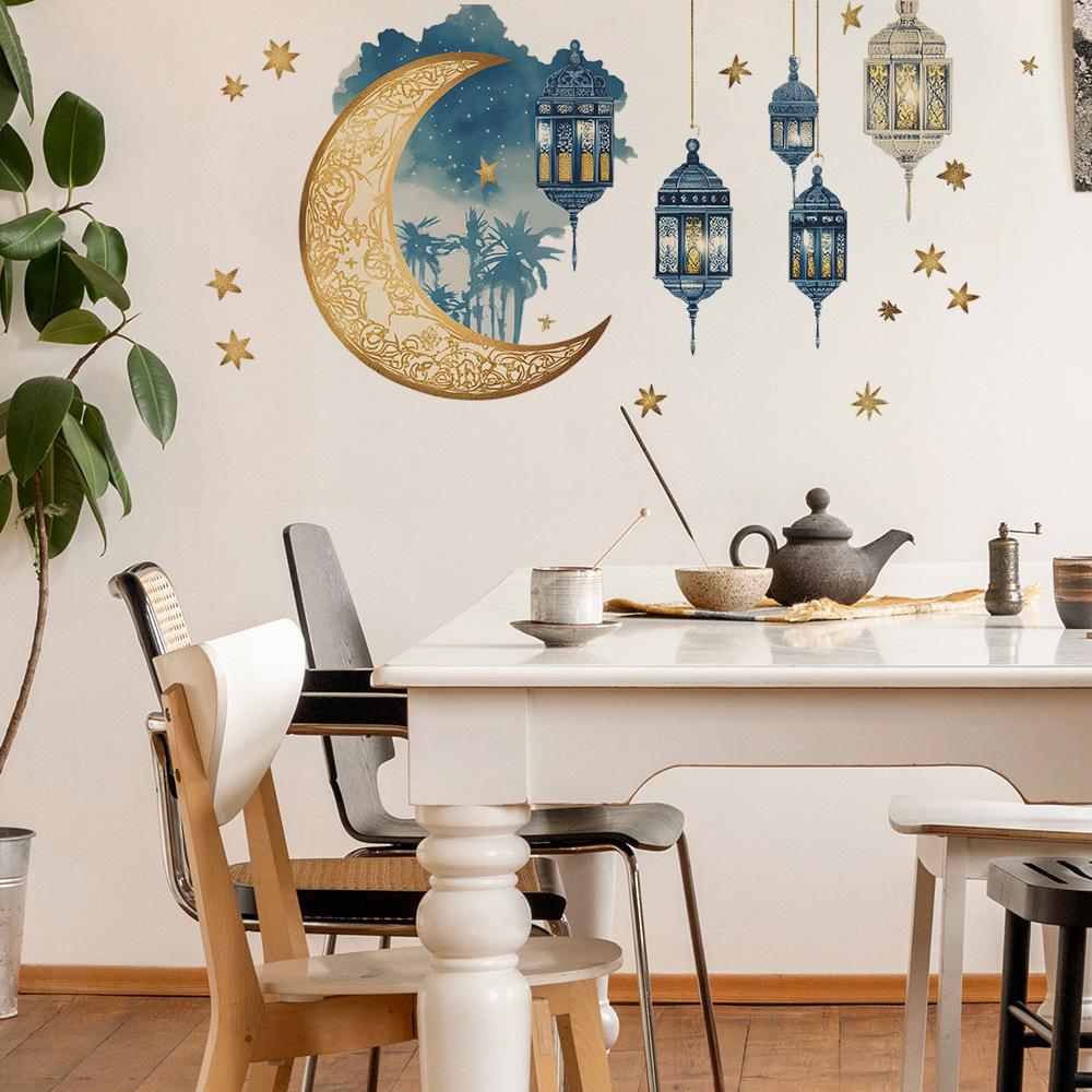 Fantasy Stars Moon Chandelier Hanging Decorations Bedroom Living Room Study Home Decoration Wall Stickers