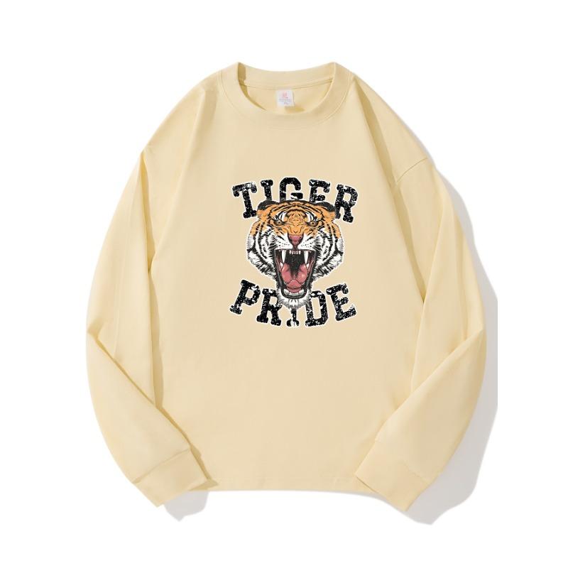 

Fang Fang Tiger Осенняя одежда с длинными рукавами из чистого хлопка, новый мужской и женский топ, весенний внутренний слой, базовая рубашка, футболка с круглым вырезом и длинными рукавами XXL бежевый