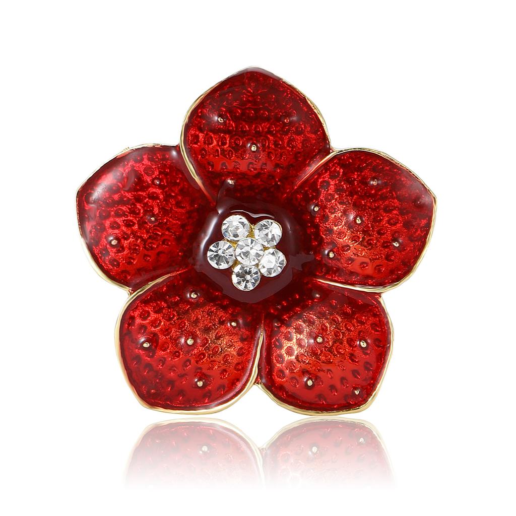 Stylish Simple Alloy Enamel Poppy Brooch Versatile Creative Women'S Clothing Brooch Ornament Pin