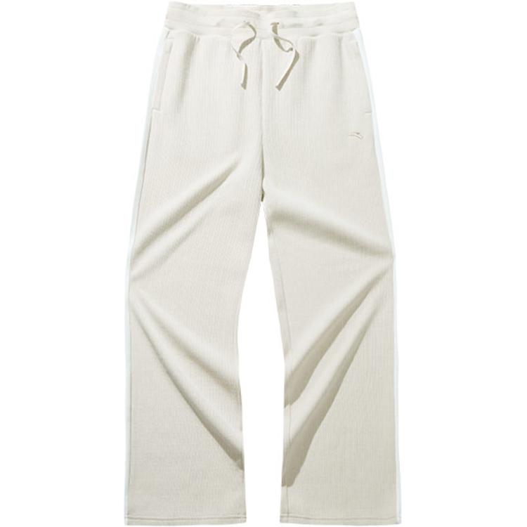 

Anta Брюки женские повседневные удобные свободного кроя с высокой посадкой однотонные цвет белого чая бумажно-белый 162447324N-1 XS