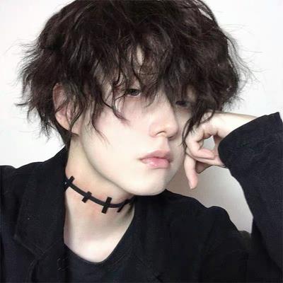 Synthetic Trend Men Short Natural Curly Wig Black With Bangs Head Type Hair Extension Styling Tools For Cosplay Party Headwear