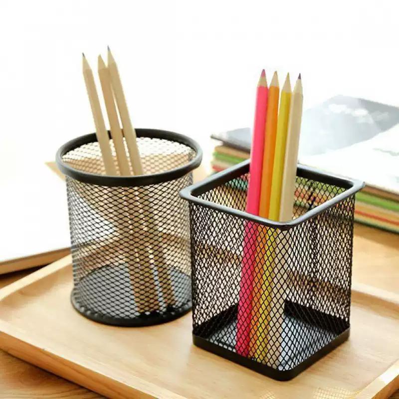 Large Multi-Functional Round And Large-Capacity Creative Square Pen Holder For Office Desktop Storage