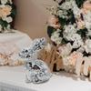 Easter Figurine Disco Bunny Statue Sculpture Lovely Ornament for Cabinet Indoor Bookcase