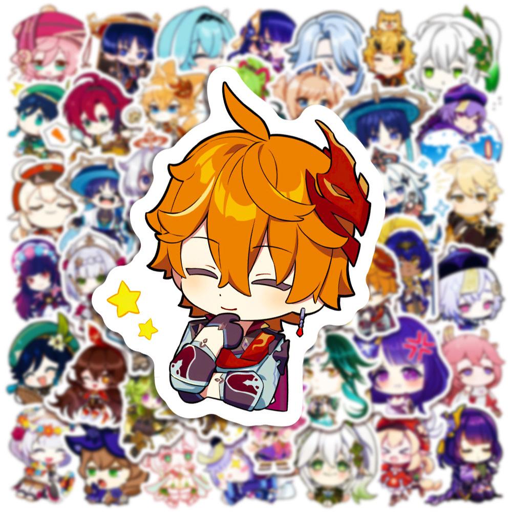10/30/50pcs Genshin Impact Stickers Stickers Anime Game Decals DIY Guitar Luggage Scrapbook Waterproof Reward Art Sticker Toy