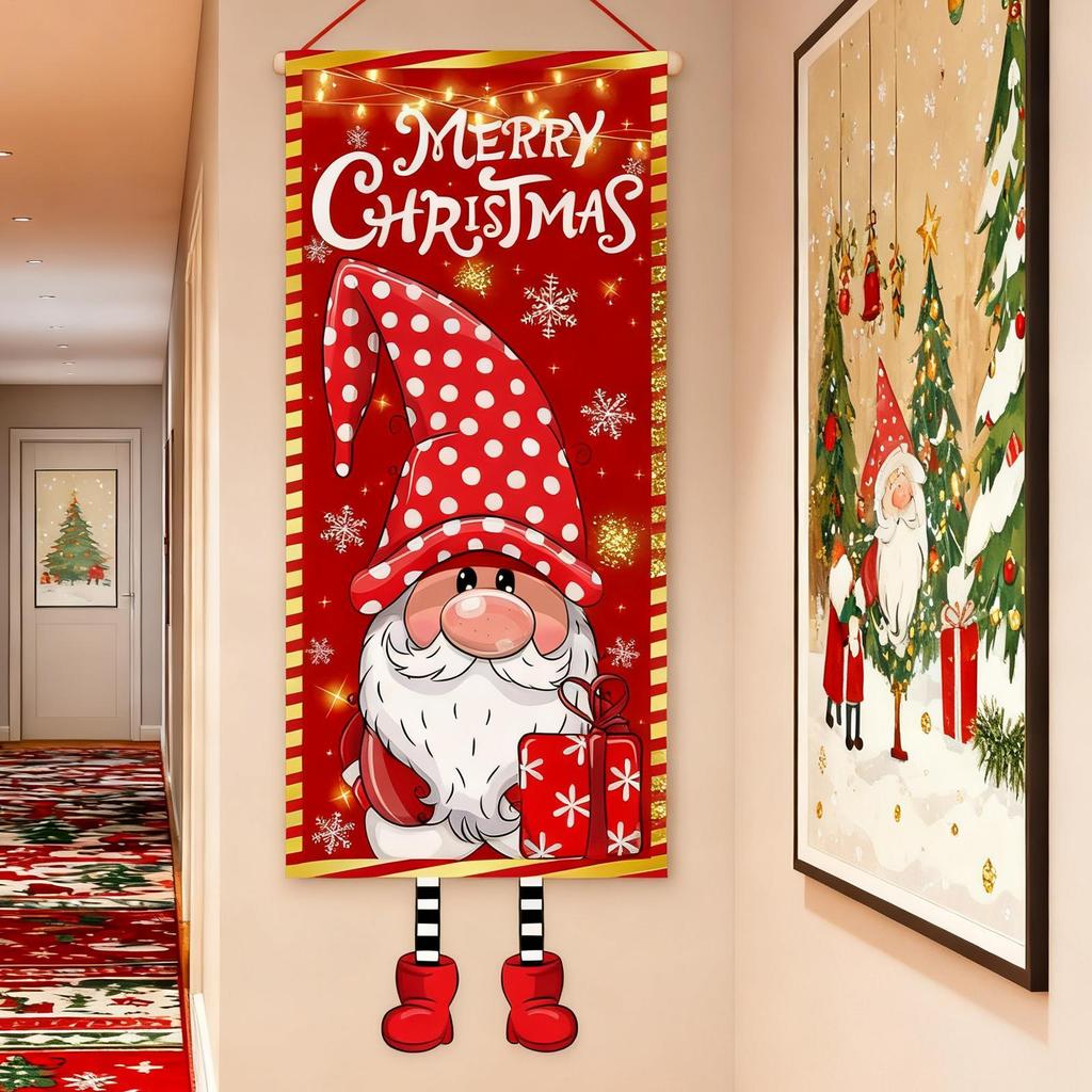 Weihnachts-Türbanner Weihnachtsmann Feiertagsdekorationen Fotografie-Banner für Zuhause Küche Wohnung Schule Schaufenster Eingang Winter