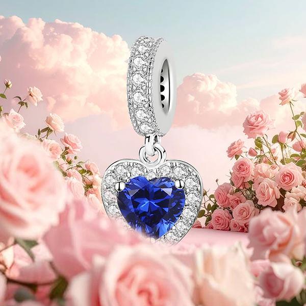 925 Silber Anhänger Zirkonia Rosa Liebesherz Charms Perlen Passend für Original Armband Armreifen DIY Schmuck Für Frauen