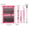 Single Cluster D Curved Hair False Eyelash Set 10-18Mmdiy Segmented Grafting Thick Eyelashes