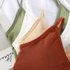 Mulheres Tank Crop Top Sem Costura Sem Costura Deep V Camisole Underwear Anti-Exposição Tubo Top Removível Camisola