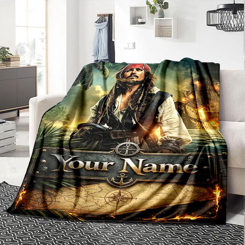 Name Custom Johnny Depp Print Flannel Blanket High Quality Warm Comfortable Cover for All Seasons Perfect for Gifts Home Decor