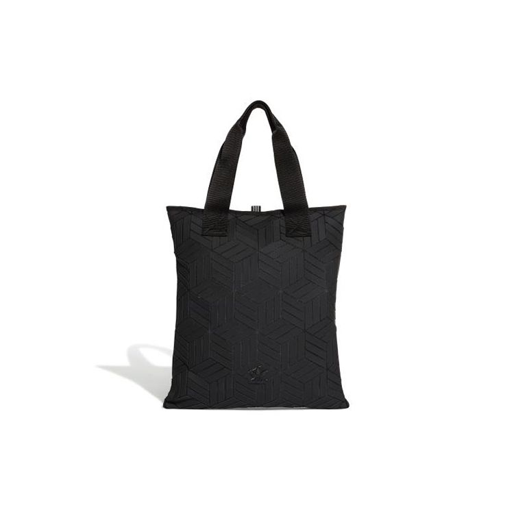 Adidas Originals 3D Effect Polyurethane Shoulder Crossbody Tote Bag Unisex Bags Black DY2969 Pure Black
