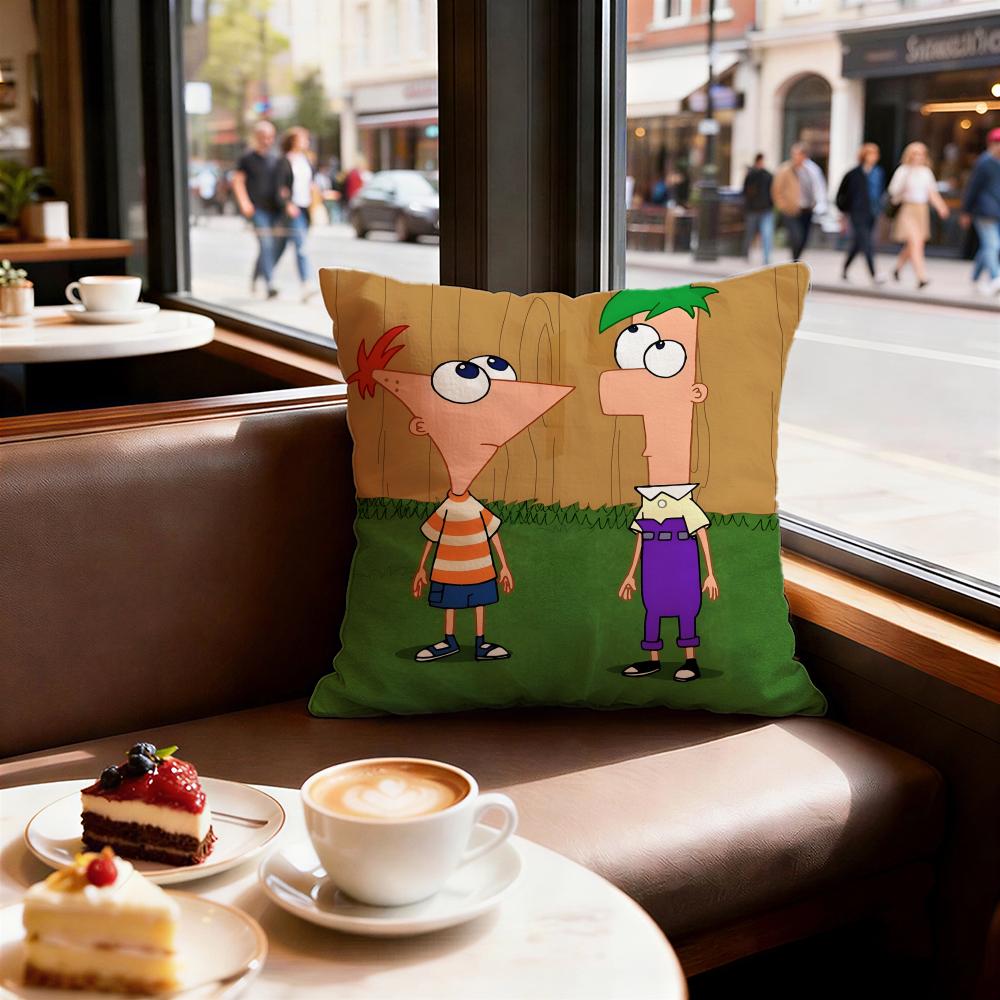 

Cartoon Phineas and Ferb Cushion Cover Decorative Cushions Covers Cover Sofa 50x50 Pillow 4 Piece 45x45 40x40 Pillowcase 30X30cm