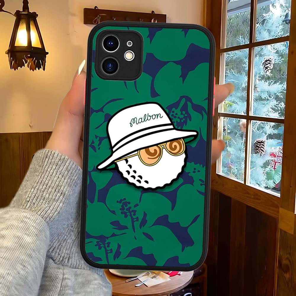 

Fashion M-Malbon G-Golf Logo Matte Translucent Phone Case For Iphone 16 ProMax 15 14 13 12 11 X XS PRO Plus iphone 11pro max