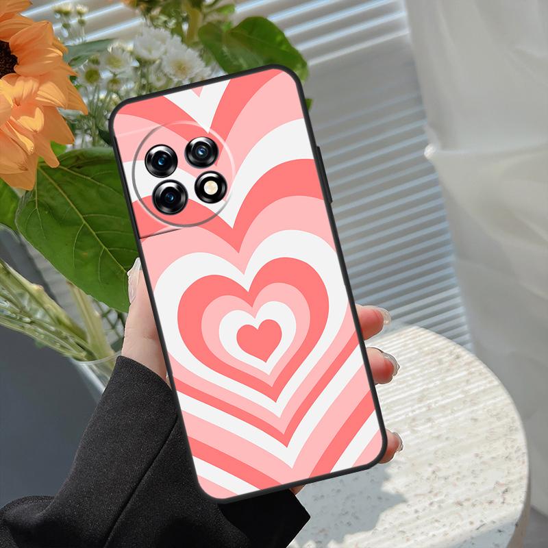 Latte Love Tunnel Brown Heart Case For OnePlus 10 Pro 15 13 12 11 13T 15R 13R 10R 10T 8T Nord CE 5 4 2 3 Lite N20 N30 Cover