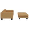 Vidaxl Sofa Dziecięca Z Podnóżkiem, Brązowa, 100X50X30 Cm, Aksamit