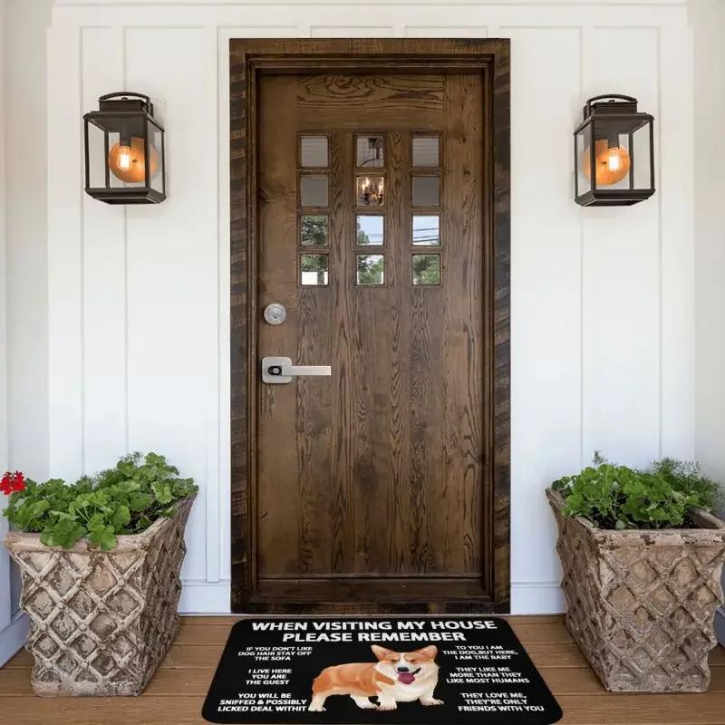 Custom Pembroke Welsh Corgi Dog Doormat Anti-Slip Entrance Kitchen Bathroom Door Floor Mat Bedroom Balcony Carpet Rug