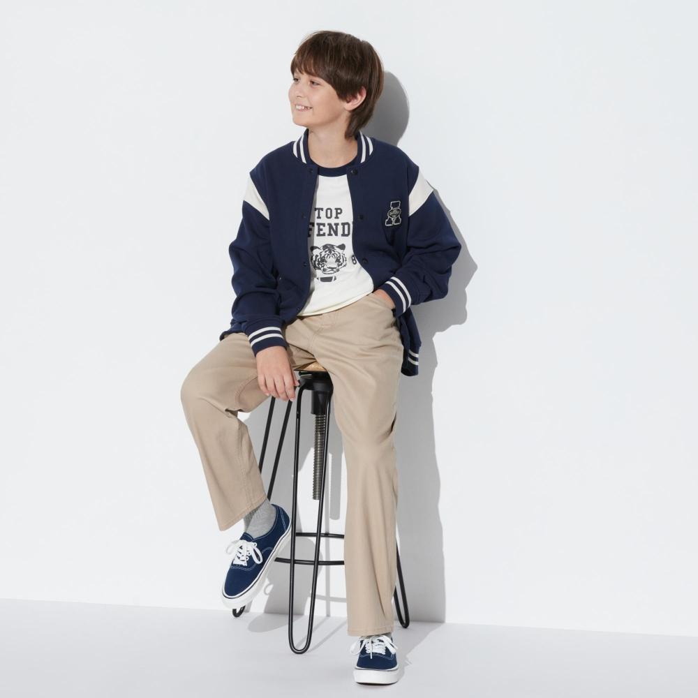 

UNIQLO KIDS широкие джинсы на молнии однотонные