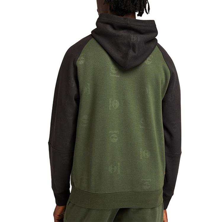 Timberland Tree Logo Embroidered Color Block Hoodie Men Hoodies Green A23Z3-CD9
