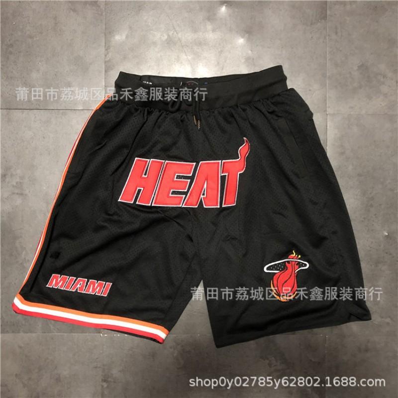 Miami Heat Basketball Shorts Men City White Black Rainbow Print Performance Sportswear Cotton Athletic Pants