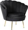 Angel Shell Black Velvet Modern Living Room Armchair