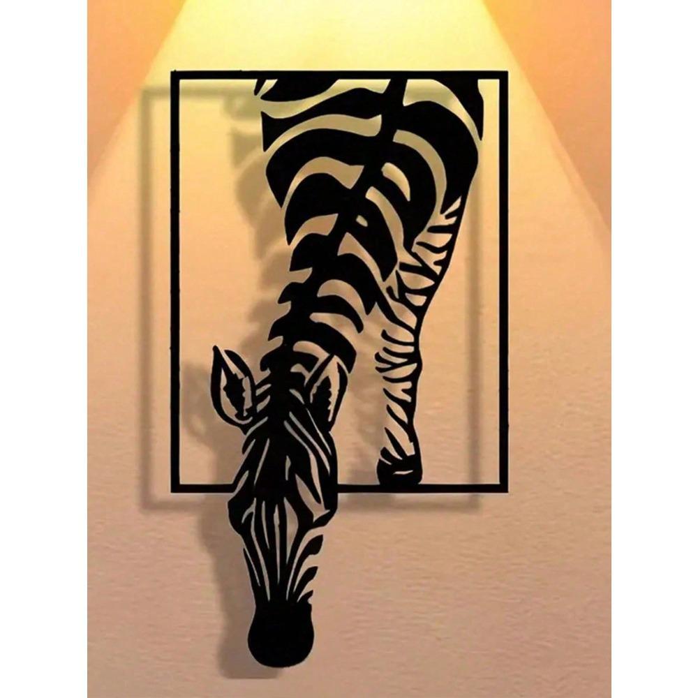 Forged Metal Zebra Wall Decor Modern Farmhouse Bohemian Animal Art