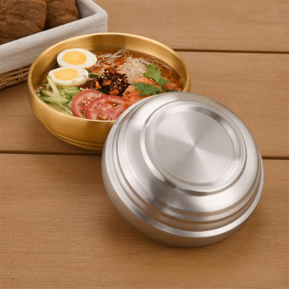 Large Capacity Korean Stainless Steel Bowl Anti-scald Salad Bowl Durable Soup Bowls  Kimchi