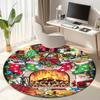 Cute Christmas Day Gift Bell Santa Claus Snowman Christmas Tree round rug Home Soft Decorative Anti slip Chair Mat Carpet Outdoor Floor Mat Carpet 109