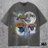 Three Philippine Eagle Retro Graphic T-shirts, Vintage Eagle Moon Tshirt, Oversized Bird Tee, Funny Nature Top, Rare Raptor Gift for Him Her
