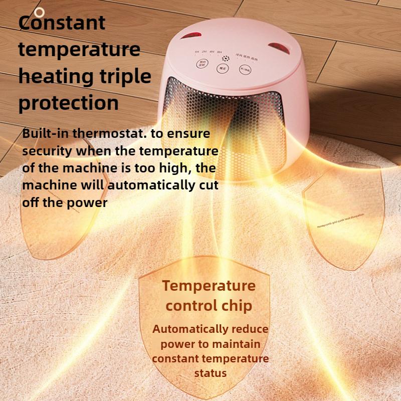 220V 1000W Electric Heater Desktop Heater Small Sun Indoor PTC Heater Remote Control Three Level Adjustment Can Be Timed
