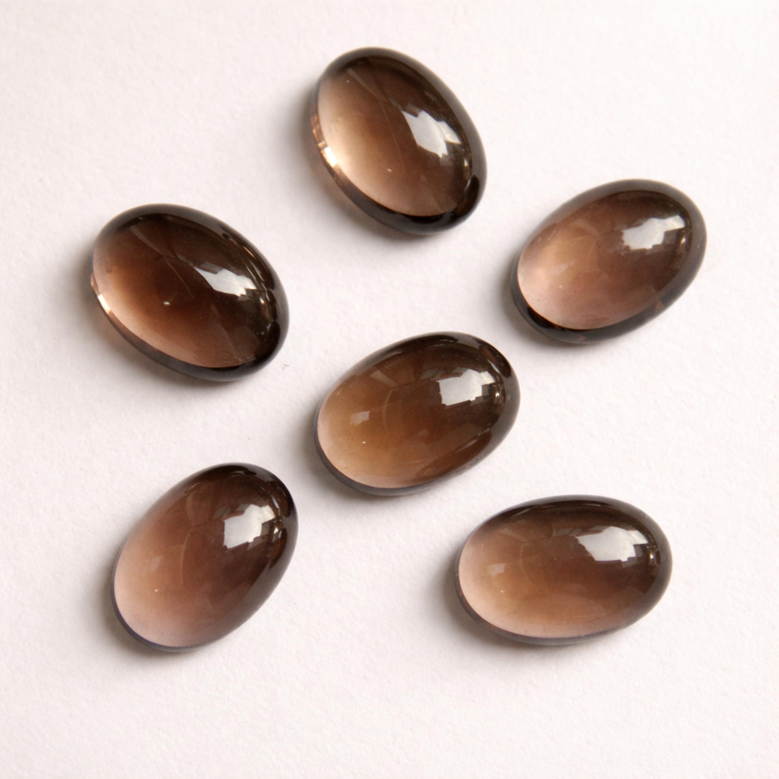 Кабошоны дымчатого кварца – Полированные овальные коричневые драгоценные камни для изготовления ювелирных изделий 6x8mm