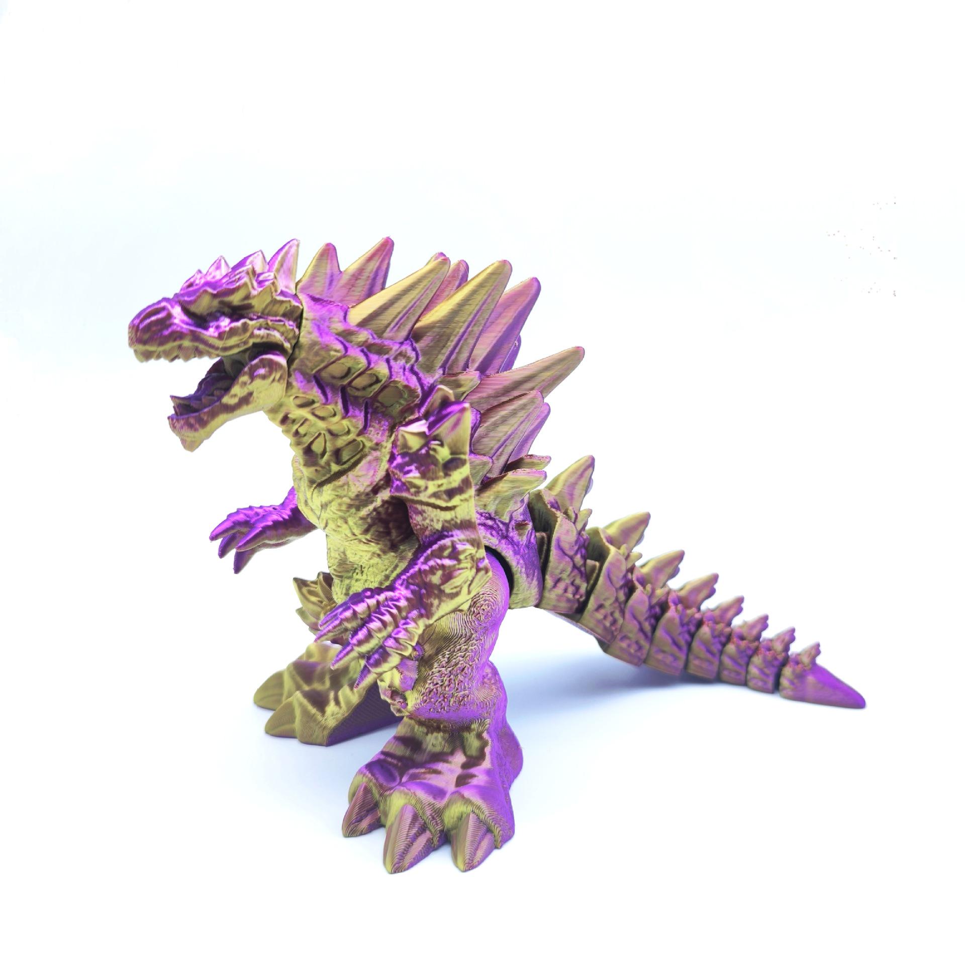 3D Printed Jointed Godzilla Dinosaur Model Ornament - Creative Gift for Boys 14cm Small