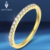 Real Moissanite Diamond Stackable Rings for Women   CopperPlated 18K Gold Half Eternity Wedding Band Jewelry Houtros