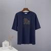 Bavlněná trička Shellsuning Oversized Dámské Léto S krátkým rukávem Trička s 3D potiskem dopisů Dámské Běžné Volné High Street Basic Tops
