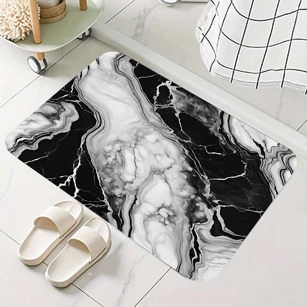 1Pcs Anti Fatigue Kitchen Rugs Modern Marble Textured Waterproof Non-Slip Thick Cushioned Kitchen Mat Heavy Duty Comfort Standing Mat for Kitchen