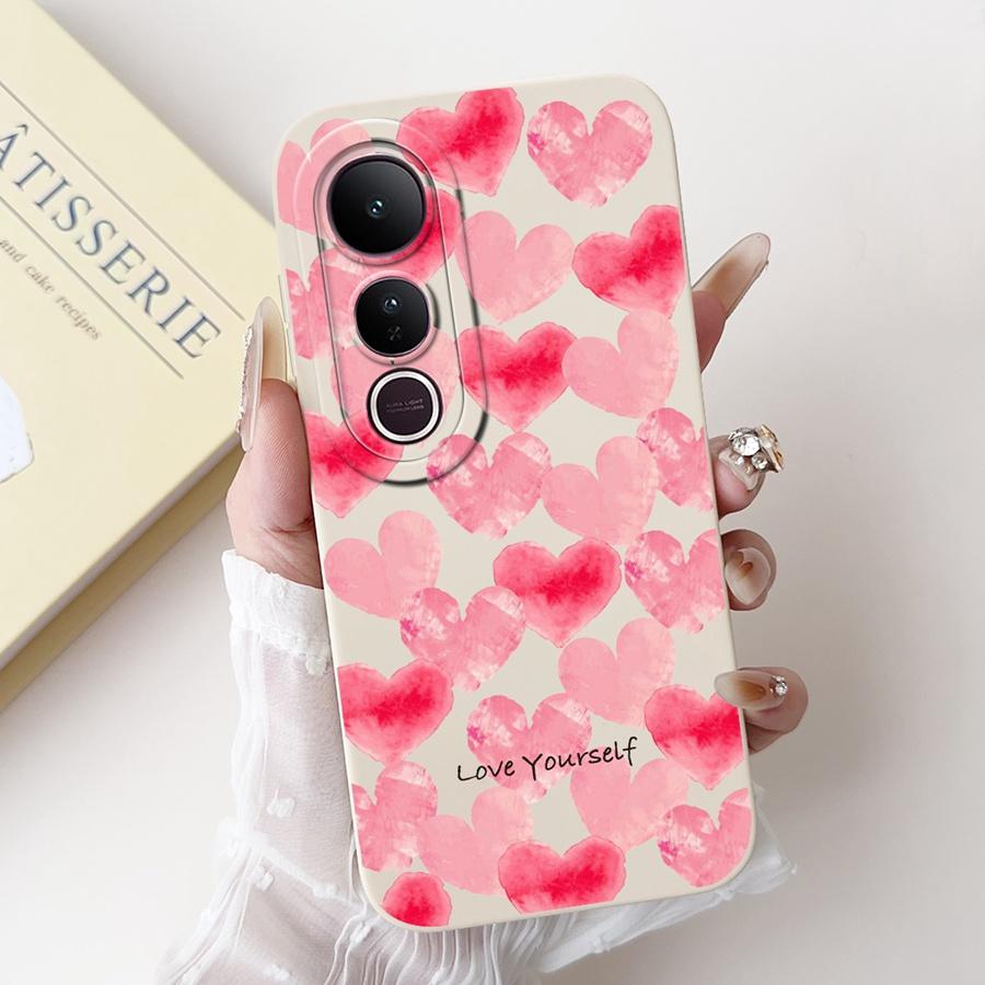For Vivo V50 Lite Case Liquid Soft Silicone Fashion Newest Painting Back Cover For VivoV50lite V 50 5G Matte Phone Cases