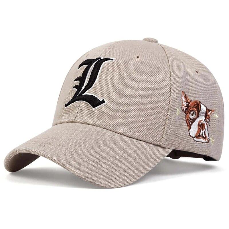 Unisex L Letter Side Dog Head Embroidery Baseball Caps Spring And Autumn Outdoor Adjustable Casual Hats Sunscreen Hat