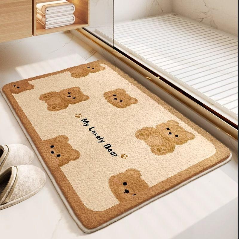 Cartoon Carpet, Bathroom Door Mat, Bathroom Absorbent Door Mat, Imitation Cashmere Quick Drying Anti Slip Foot Mat