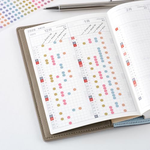 Hobonichi Techo TSUKI No IRO / See-through Round Stickers (3.5mm) Planner Accessories