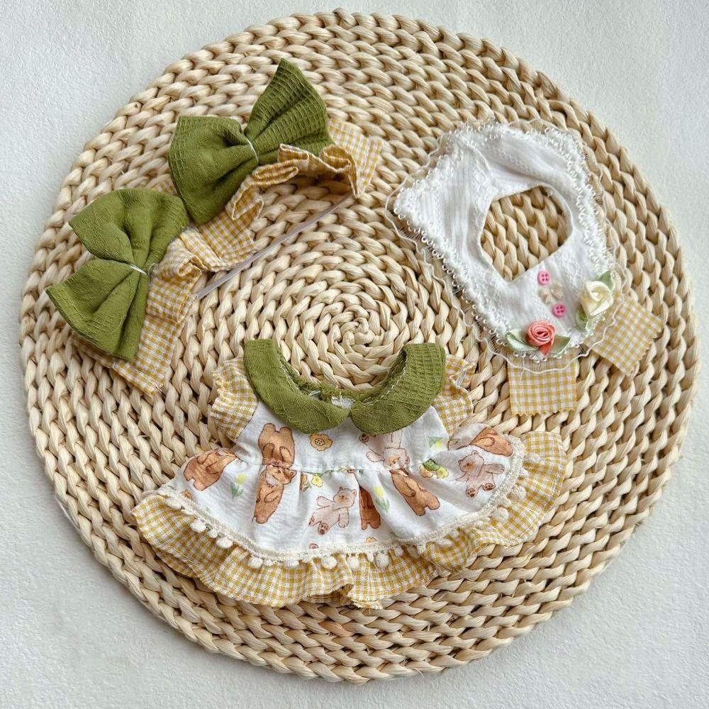 20CM Miniature Dress Suit Multicolor Doll Cap Dress Set Toy Doll Clothes  Cotton Stuffed Doll