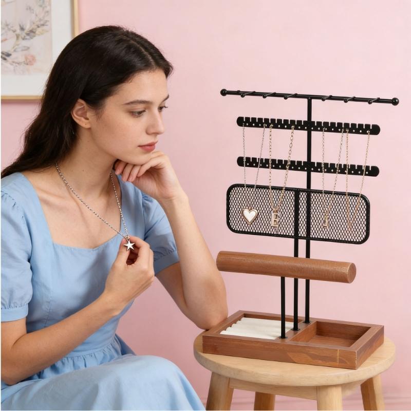 Efficient Jewelry Display Stand for Multifunctional Storage of Necklaces Earrings and Bracelets in Modern Home Decors