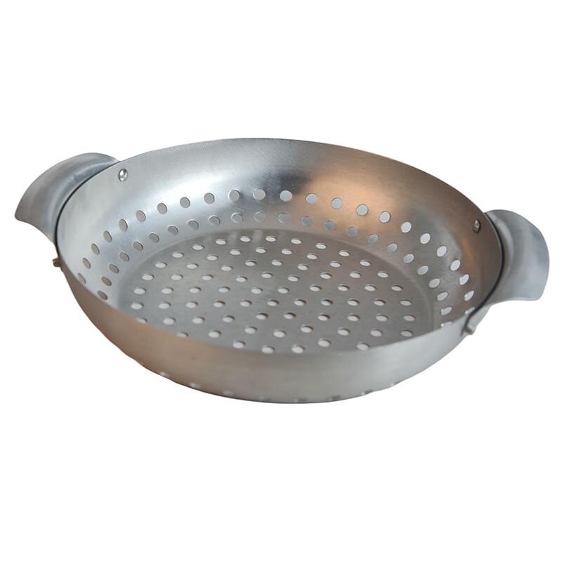 Stainless Steel Round Outdoor BBQ Grill Pan with Double Handles