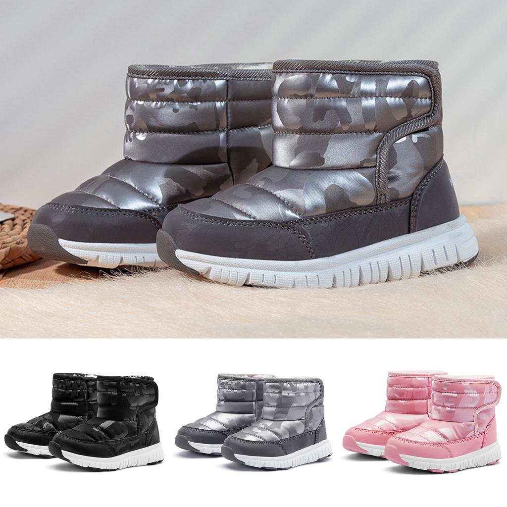 Kids Boys Boys Girls Winter Snow Boots Waterproof Outdoor Warm Faux Plush Lined Shoes